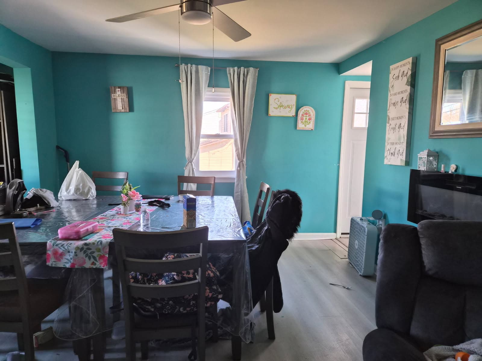 Living room deep clean — Before